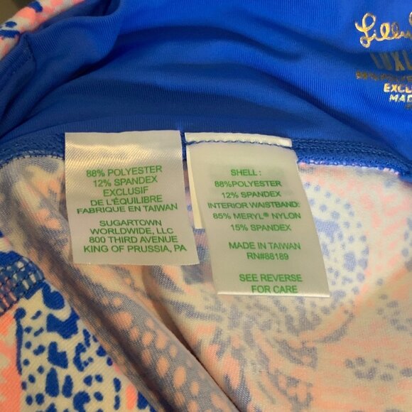 Lilly Pulitzer Pink Blue Maybe Gator Weekender Crop Leggings NWT, Size L - Picture 4 of 4